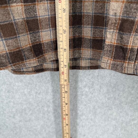 Pendleton Mens VTG Button Front Shirt Size L Brown Plaid Woolen Mills USA Oregon - Picture 12 of 13